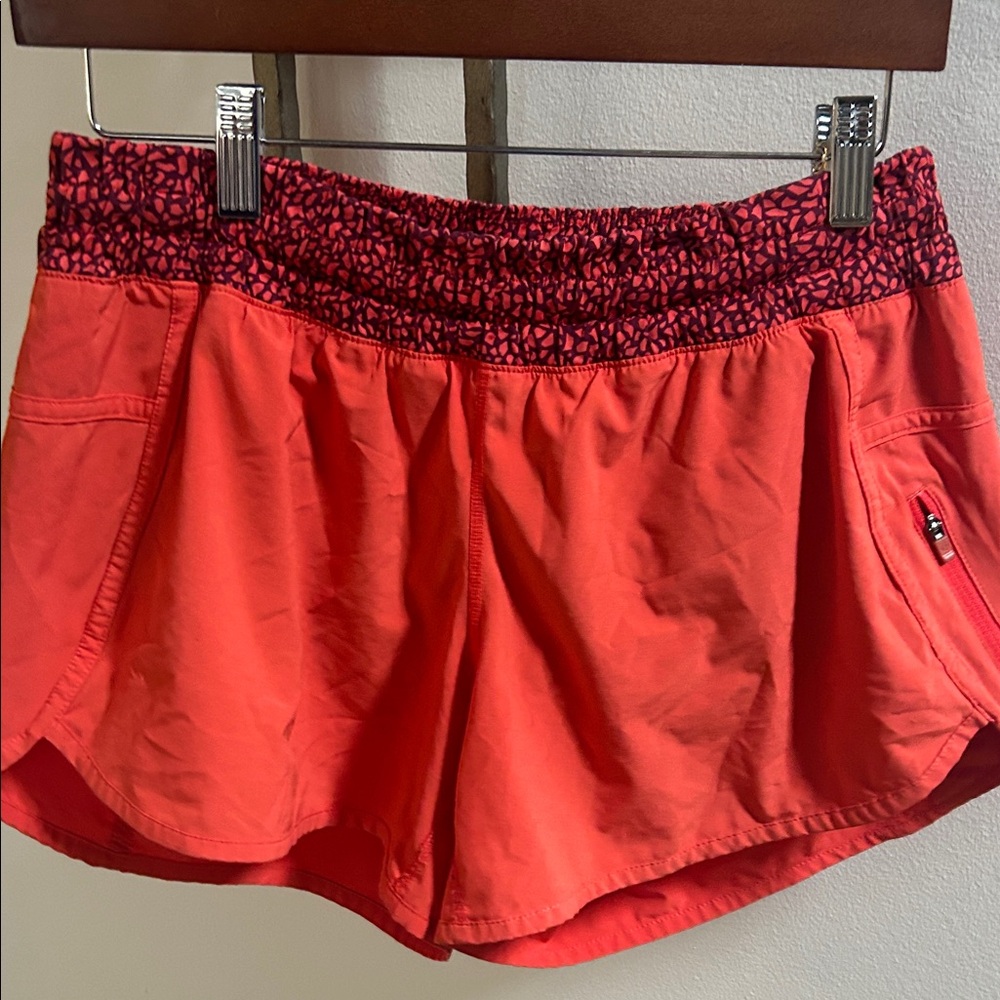 Lululemon Vibrant Coral Women's Running Shorts with 4" Seam